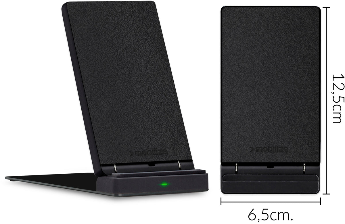 Mobilize Wireless Fast Charger Foldable 5W/7.5W/10W/15W Pu Leather Black