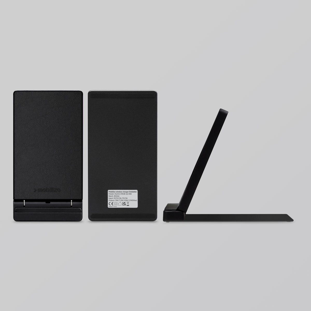 Mobilize Wireless Fast Charger Foldable 5W/7.5W/10W/15W Pu Leather Black