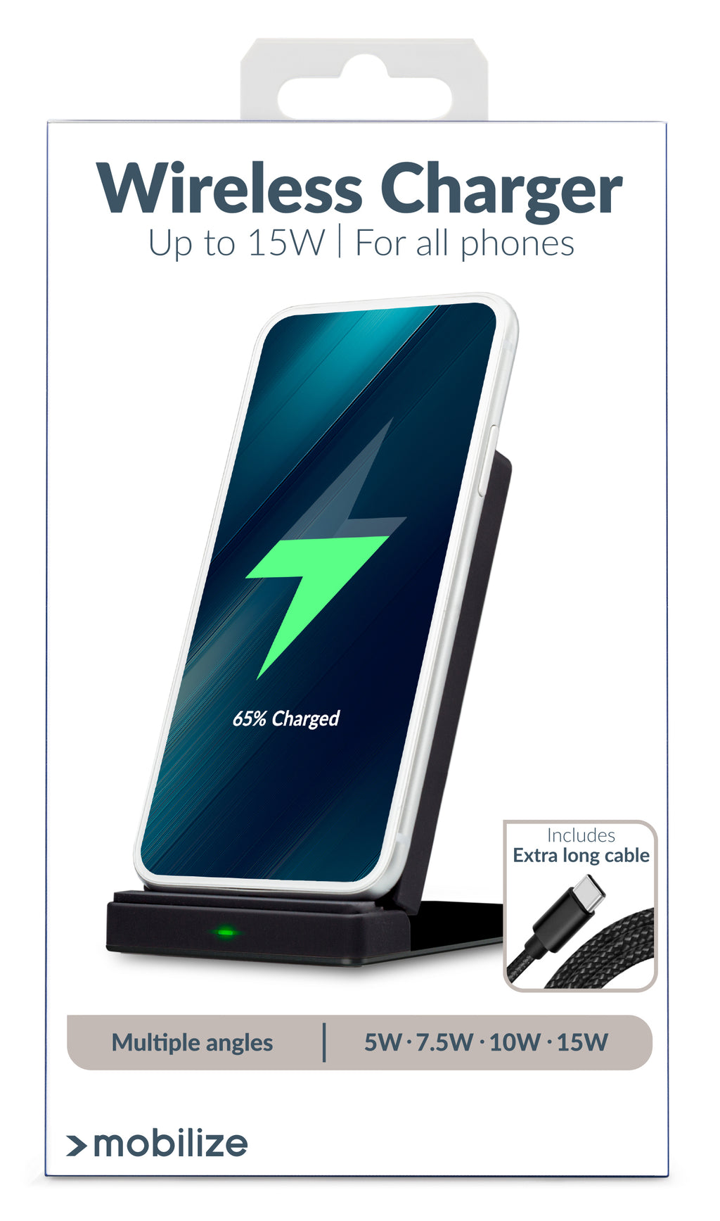 Mobilize Wireless Fast Charger Foldable 5W/7.5W/10W/15W Pu Leather Black