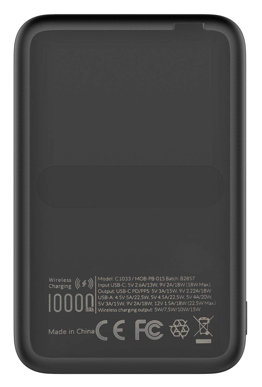 Mobilize Magnetic Wireless Magsafe Compatible Pd Stand Power Bank 10000Mah 15W Black