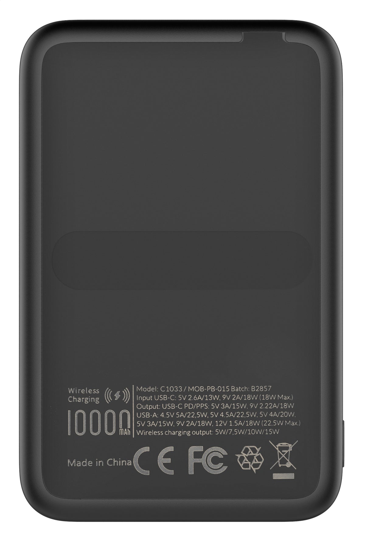 Mobilize Magnetic Wireless Magsafe Compatible Pd Stand Power Bank 10000Mah 15W Black