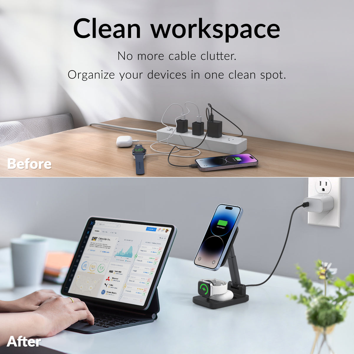 Mobilize 3In1 Charger Station Magsafe Compatible 15W Black
