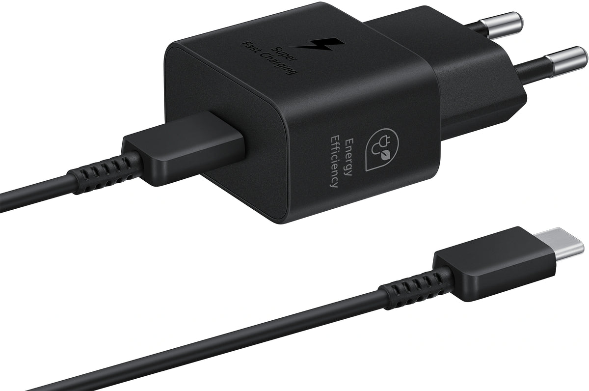 Samsung Gh44-03264A Samsung Usb-C Pd Wall Charger 25W + Gh39-02111A Usb-C Cable Black Bulk