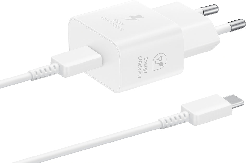 Samsung Gh44-03265A Samsung Usb-C Pd Wall Charger 25W + Gh39-02115A Usb-C Cable White Bulk