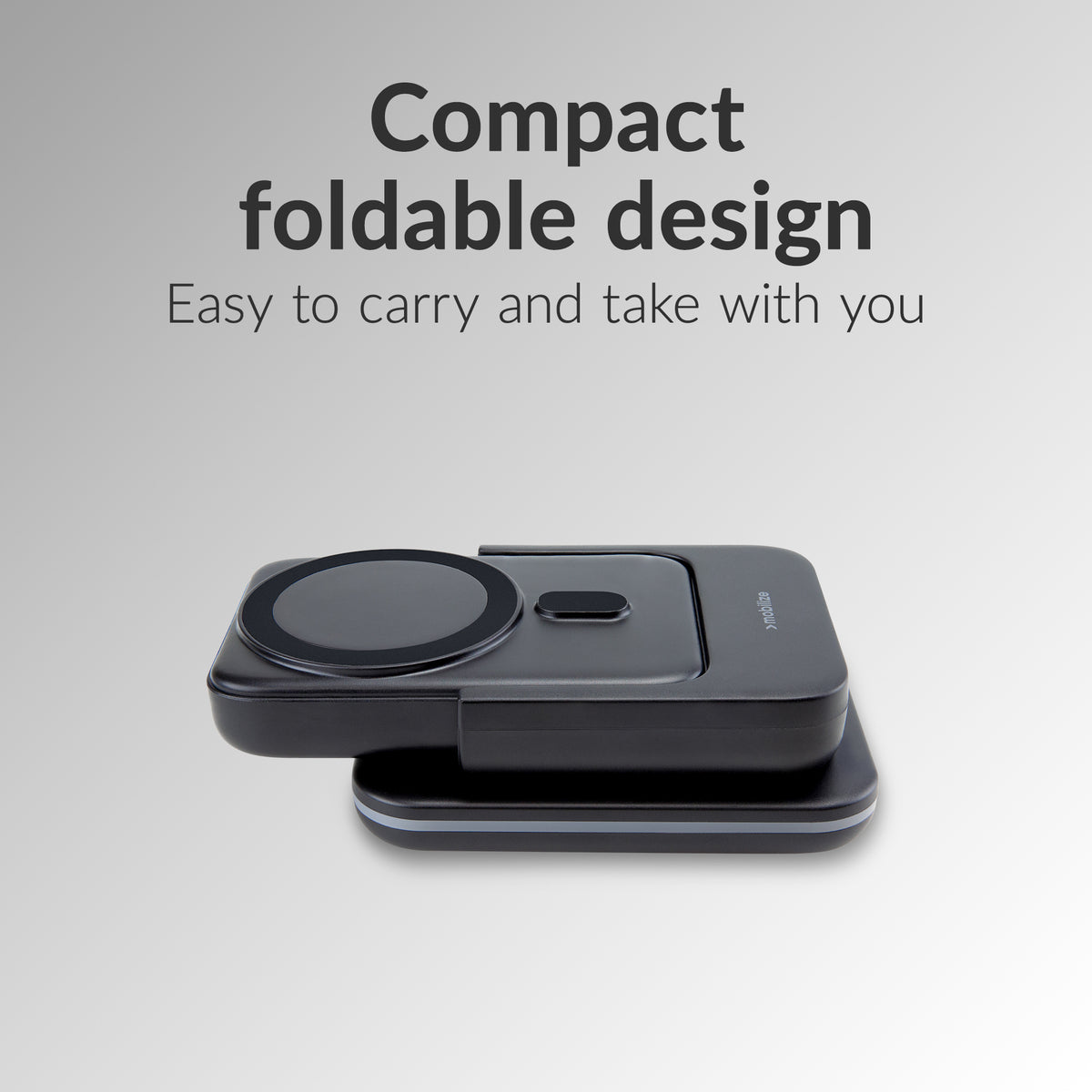 Mobilize 4In1 Wireless Charger Station With Detachable Power Bank 5000Mah Black