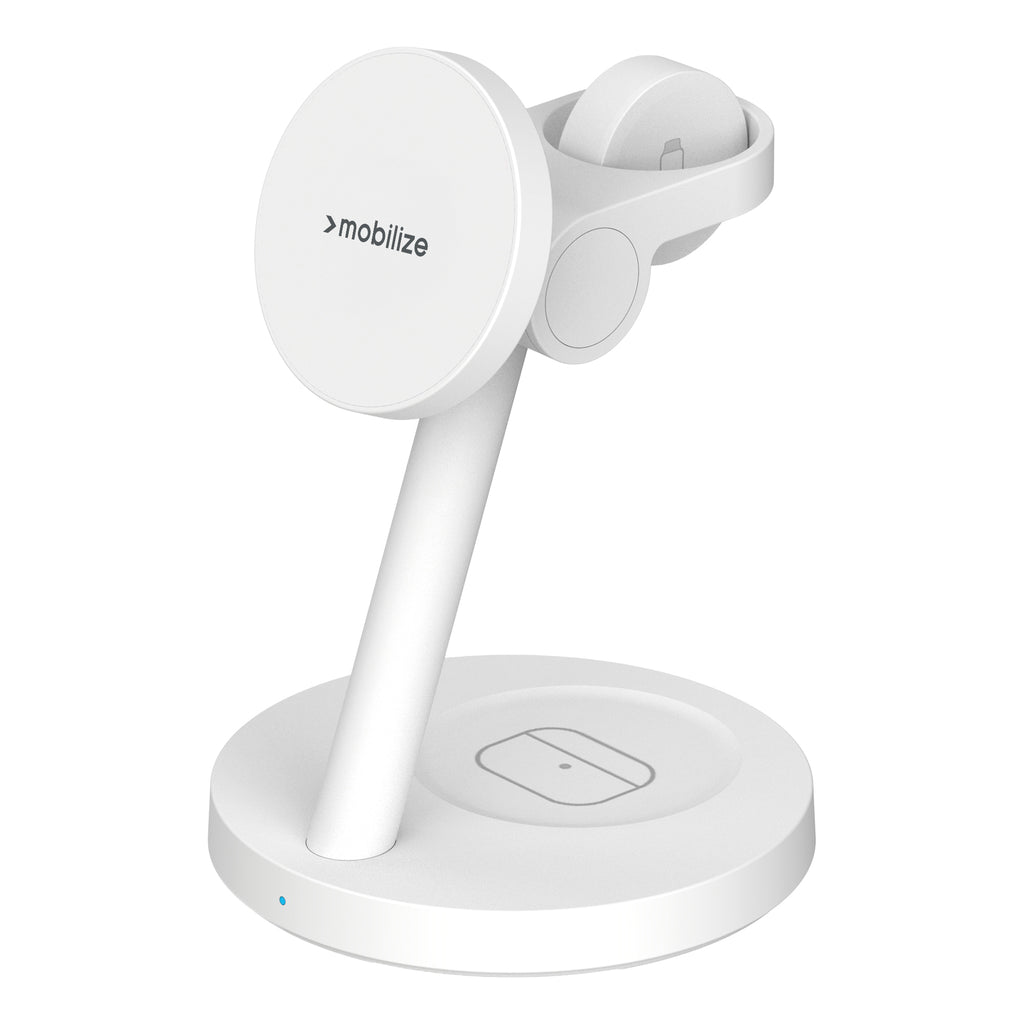 Mobilize 3In1 Charger Station Magsafe Compatible 25W Qi2.2 White
