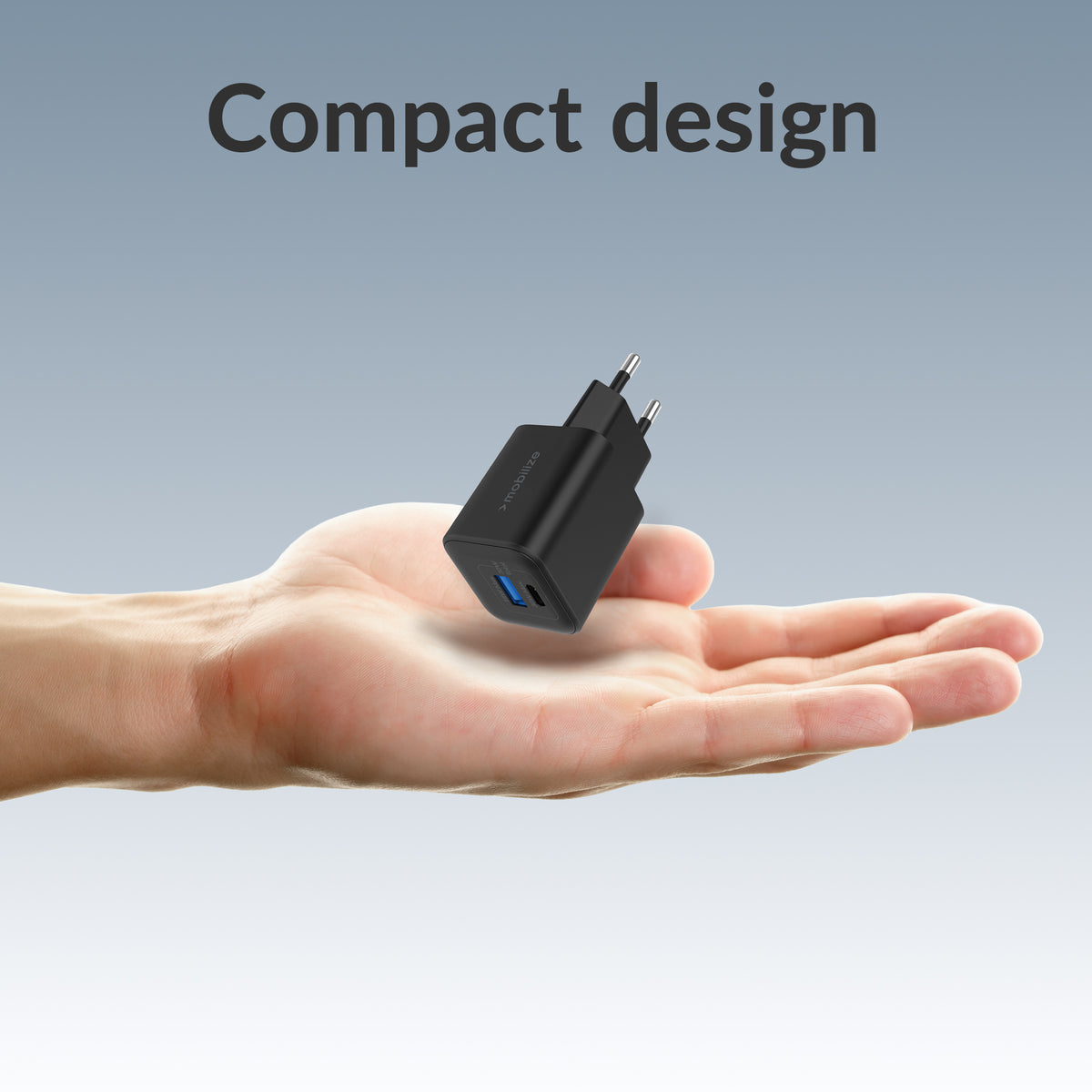 Mobilize Wall Charger Usb-C + Usb Gan 30W With Pd/Pps Black