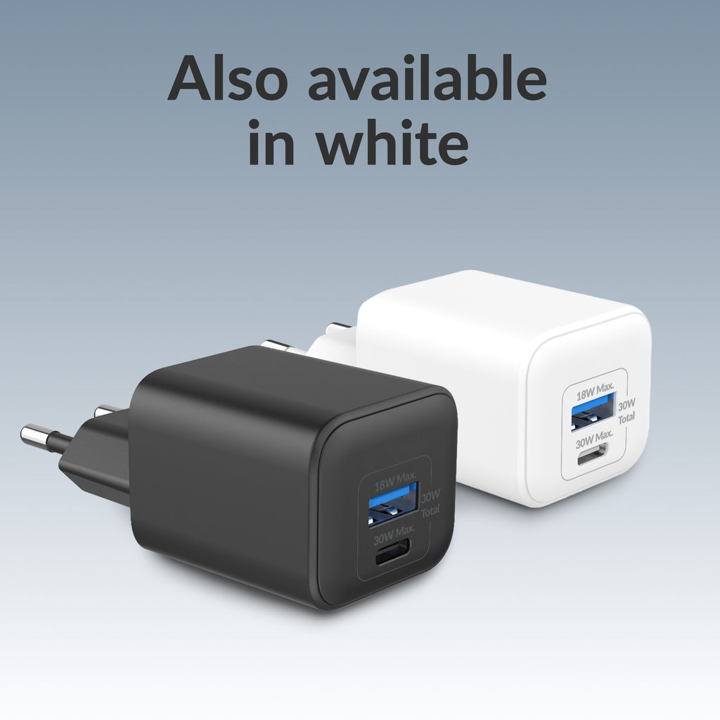 Mobilize Wall Charger Usb-C + Usb Gan 30W With Pd/Pps Black