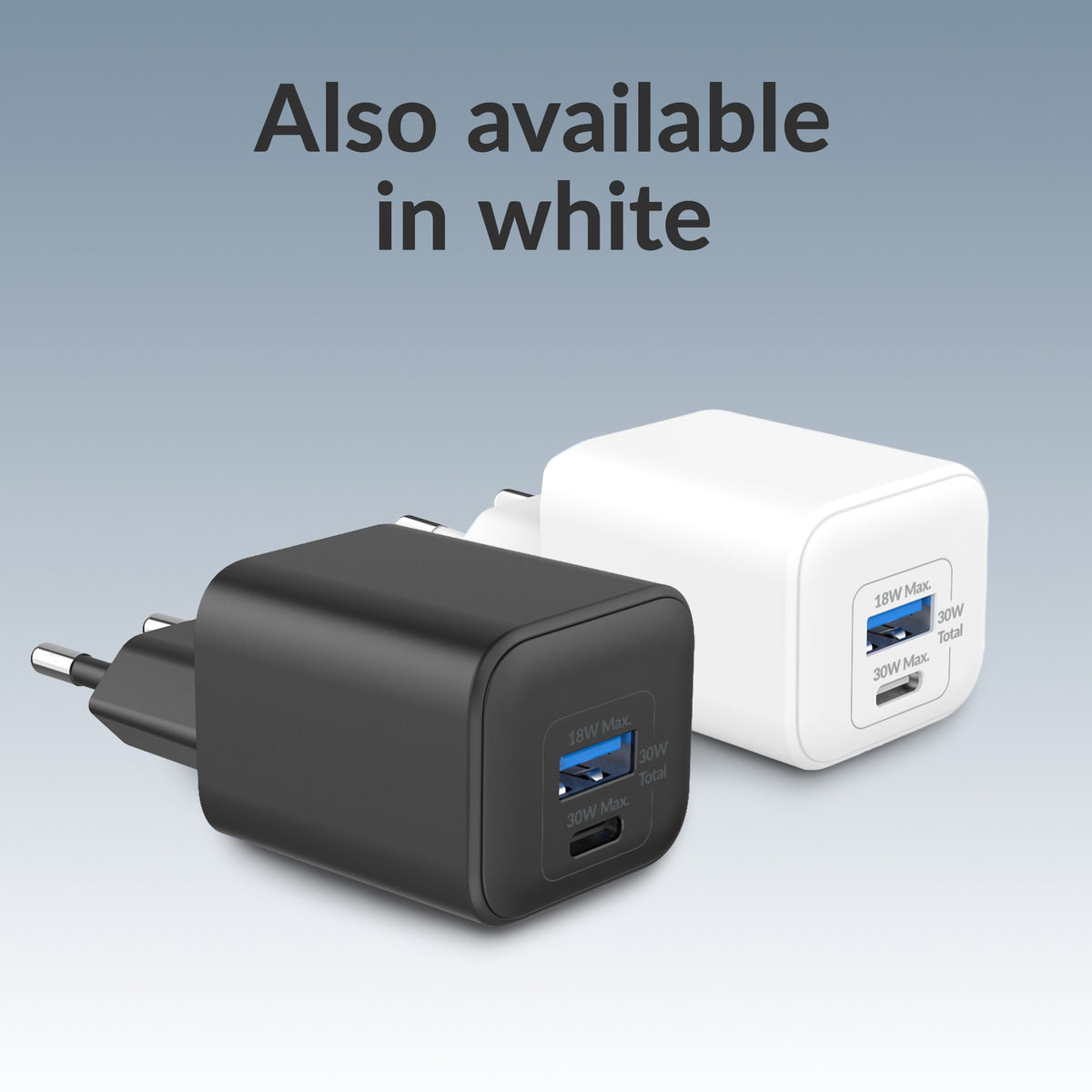 Mobilize Wall Charger Usb-C + Usb Gan 30W With Pd/Pps Black