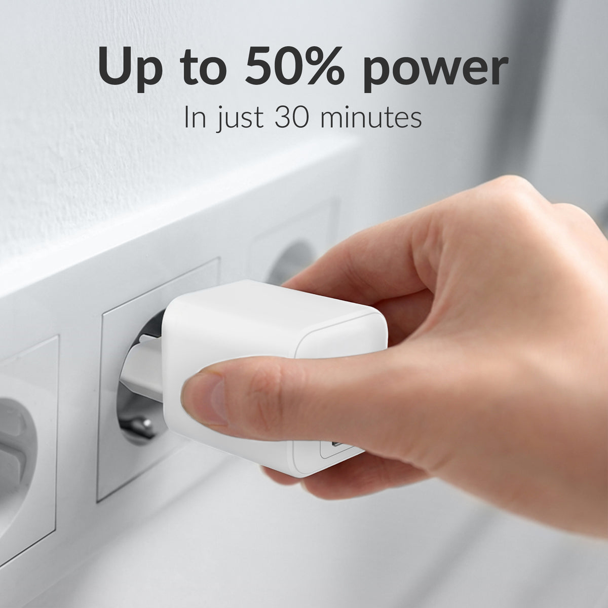 Mobilize Wall Charger Usb-C + Usb Gan 30W With Pd/Pps White