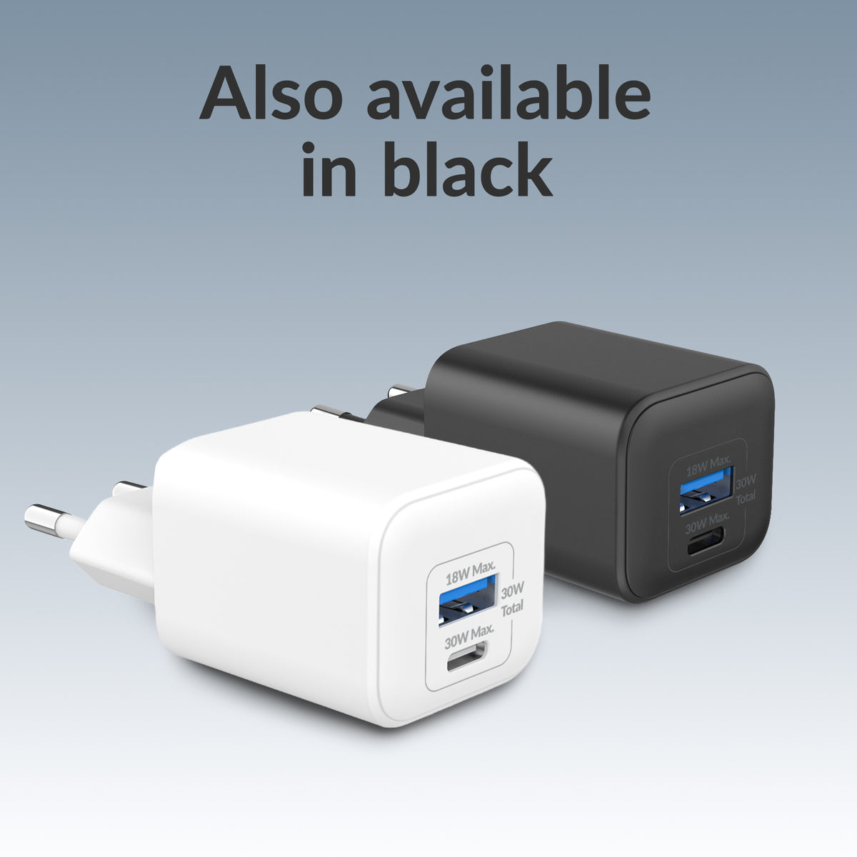 Mobilize Wall Charger Usb-C + Usb Gan 30W With Pd/Pps White